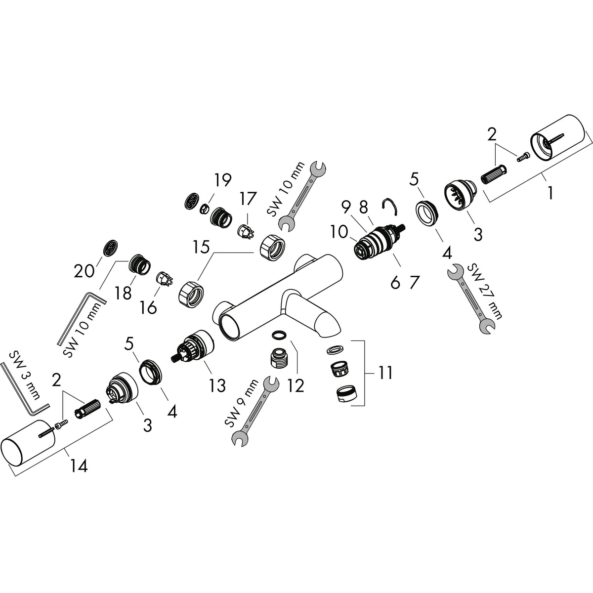 Amme- ja suihkuhana HANSGROHE 13353000 FINE NORDIC JP KRO