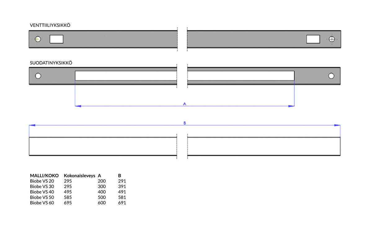 Korvausilmaventtiili Biobe VS-B 30