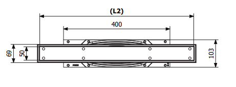 Lattiakaivo Purus Line 900mm DN75 Pysty Tile Insert