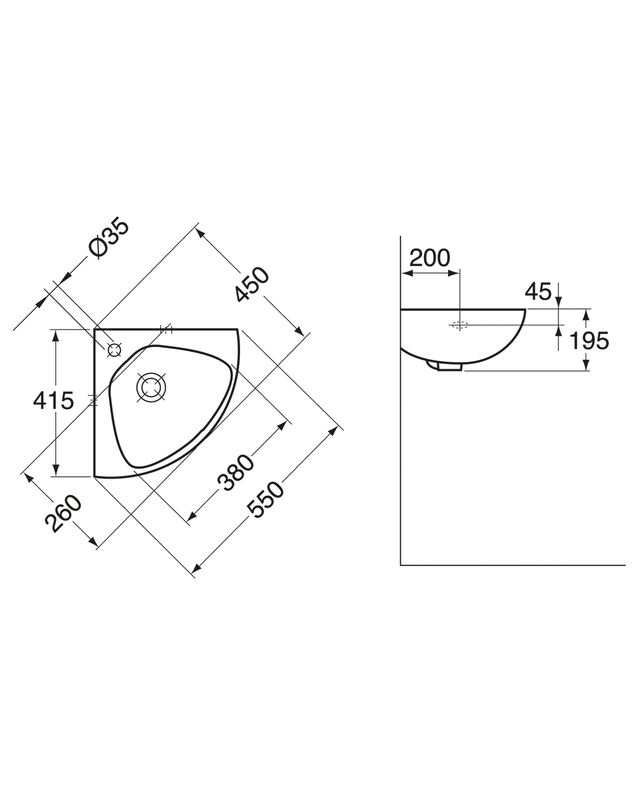 Pesuallas Gustavsberg Nordic Kulma 420x420x195 mm