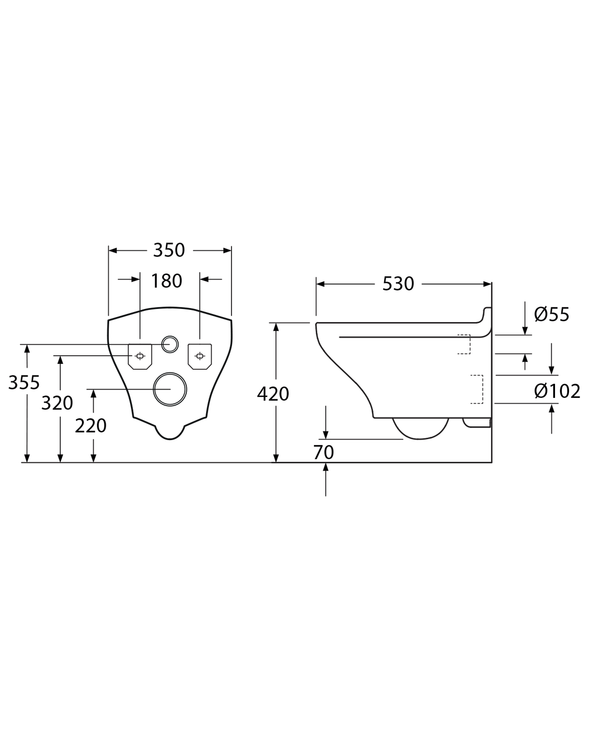 Seinä-WC Gustavsberg Estetic 8330 HF C+