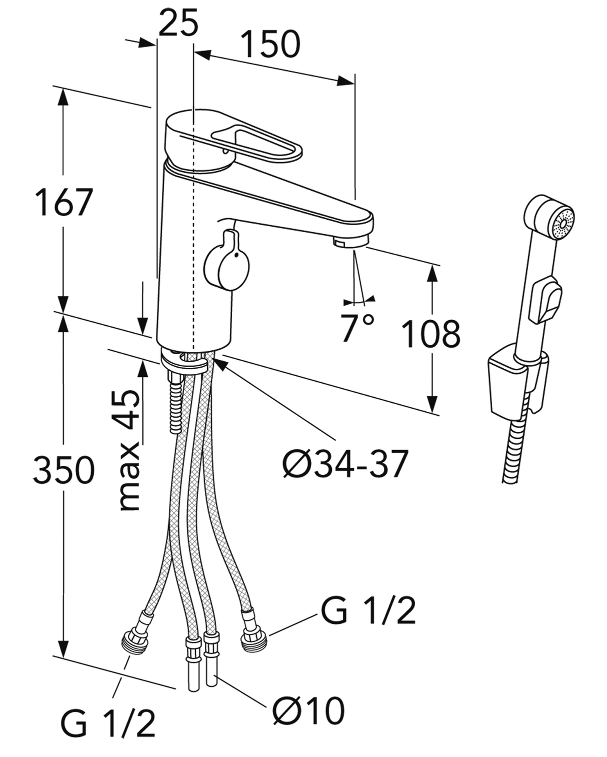 Gustavsberg Nautic pesuallashana pesukoneventtiilillä ja käsisuihkulla