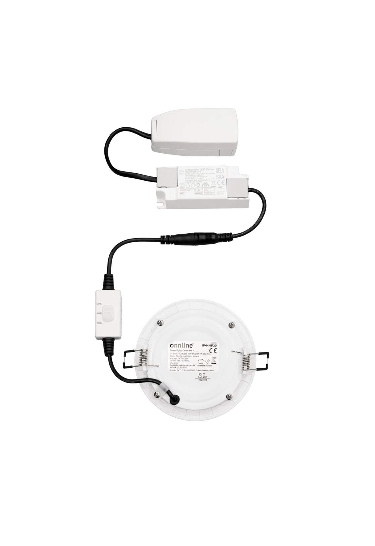 Alasvalo Onnline Onnslim II D120 IP44 530lm 7W 3CCT Dim - KarelianStore