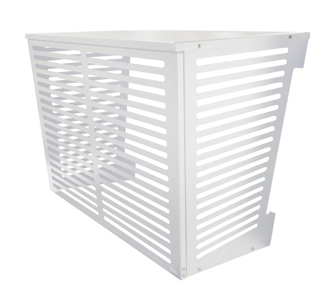 Alumiininen ilmalämpöpumpun suojakotelo Valkoinen - KarelianStore