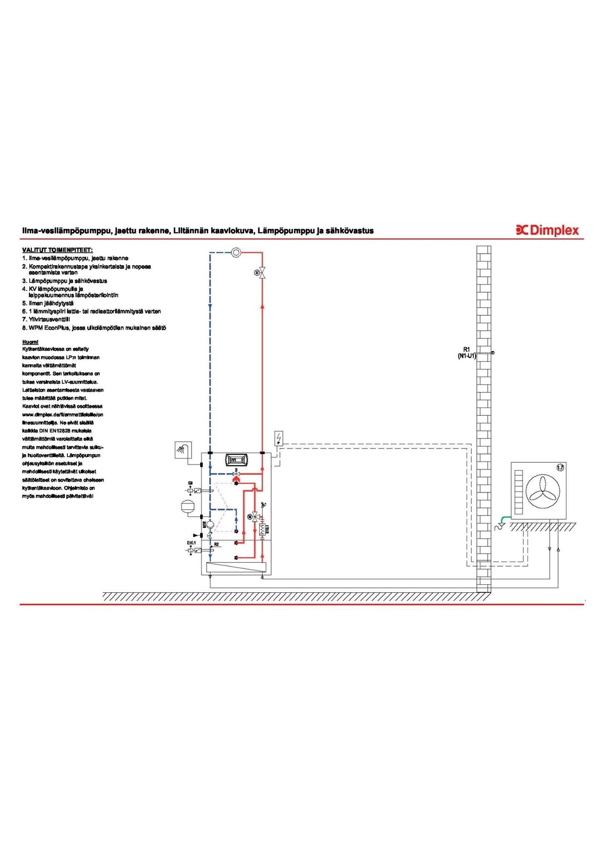 Ilma - vesilämpöpumppu Dimplex LAW 9IMR Lämminvesivaraajalla - KarelianStore