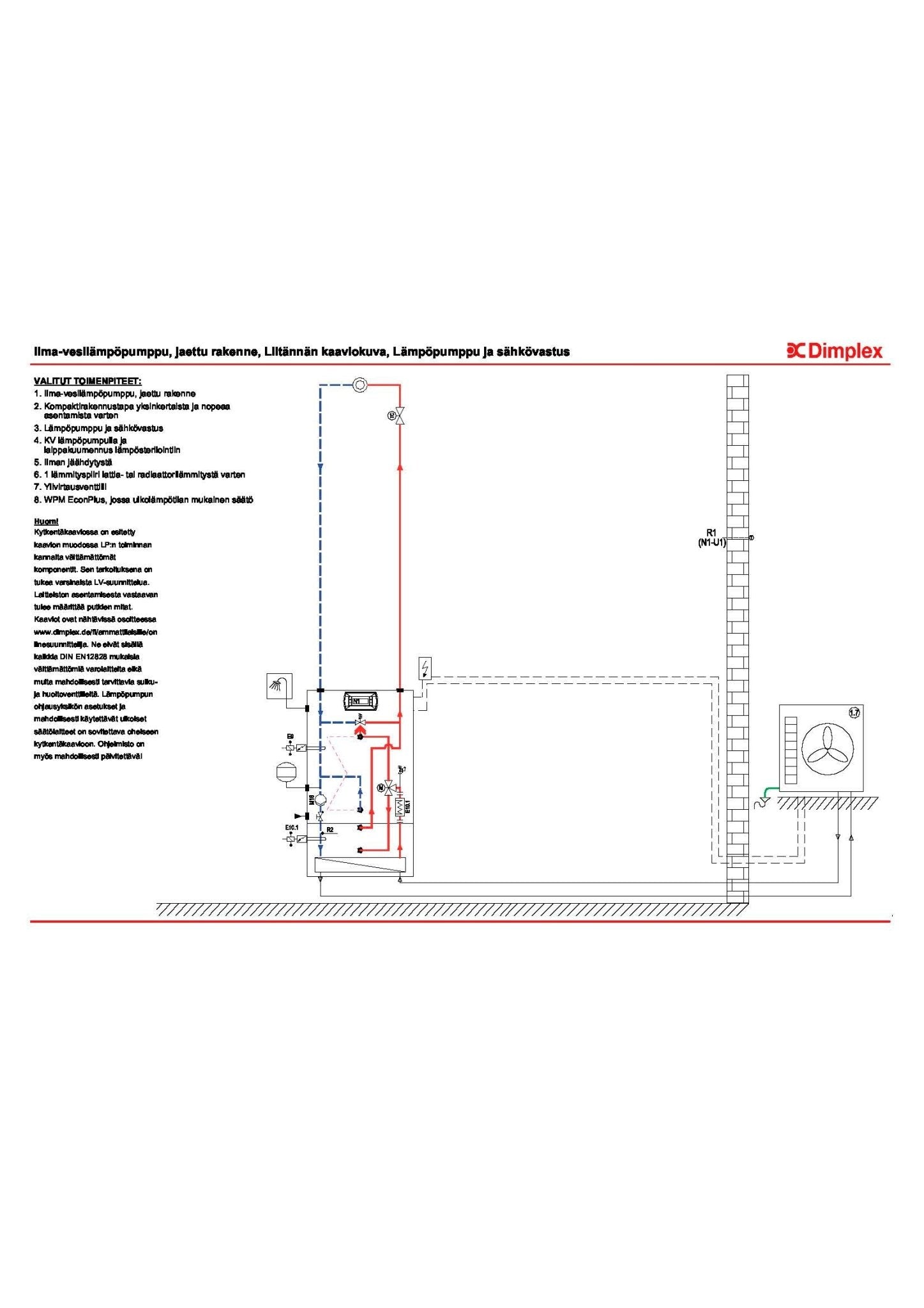 Ilma - vesilämpöpumppu Dimplex LAW 9IMR Lämminvesivaraajalla - KarelianStore