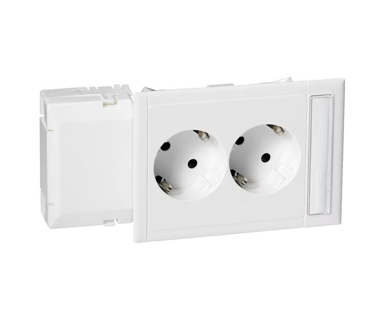 Kanavapistorasia Schneider Electric Pika CYB-PS 2-osainen Adapterilla JL Valkoinen - KarelianStore