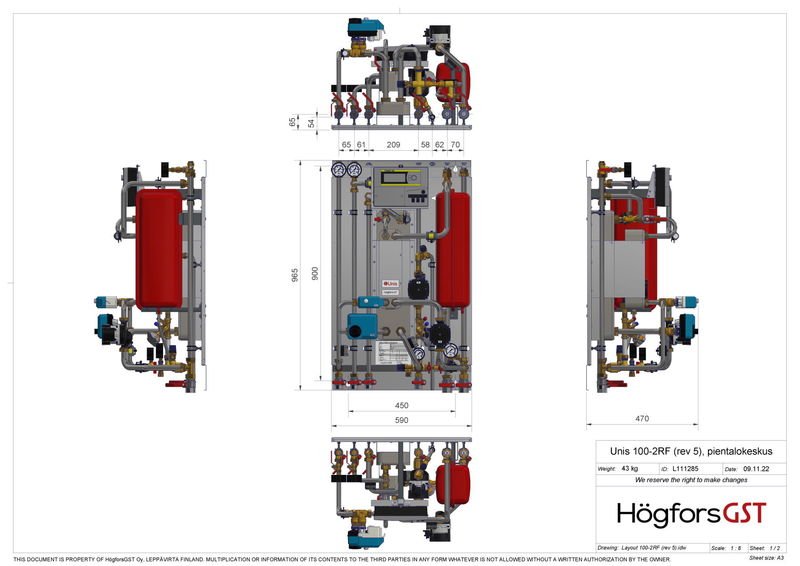 Kaukolämpökeskus HÖGFORSGST UNIS 100 - 2RF OUMAN - KarelianStore