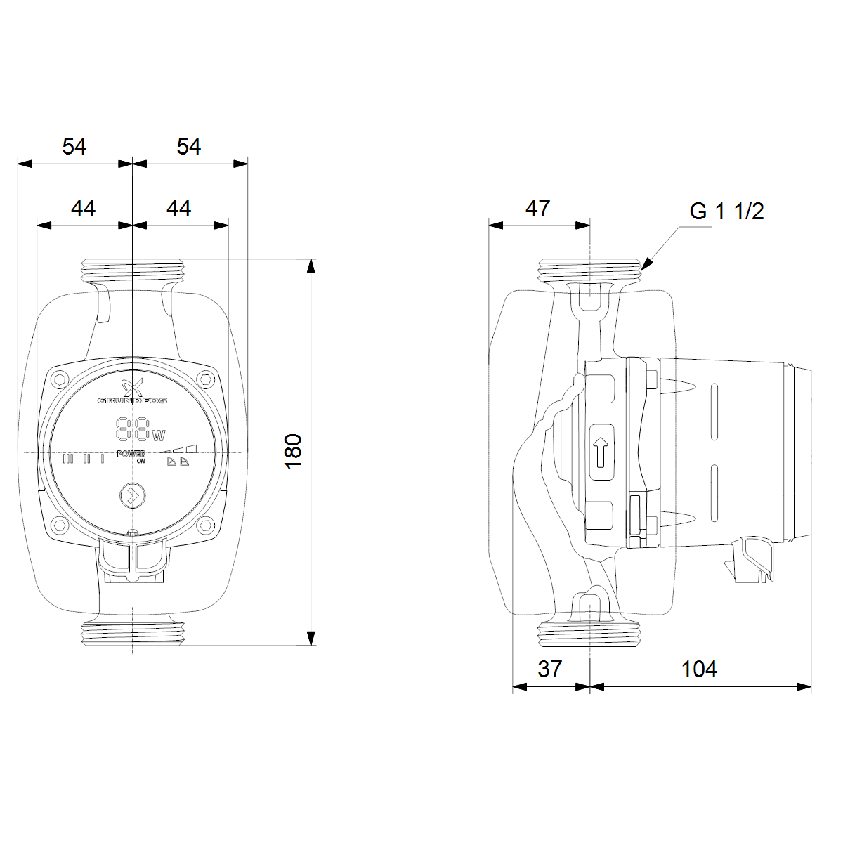 Käyttövesipumppu Grundfos Alpha1 25 - 60 N 180 - KarelianStore