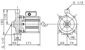 Käyttövesipumppu Kolmeks AP - 15/4 3 - vaihde JP 90 mm - KarelianStore