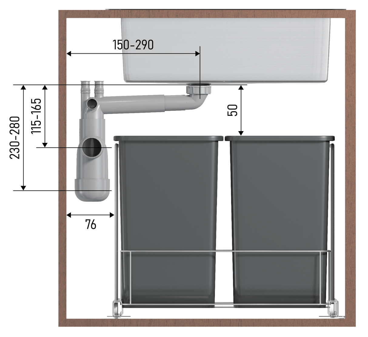 Keittiövesilukko Prevex Flexloc 2 - altainen 1 1/2 - KarelianStore