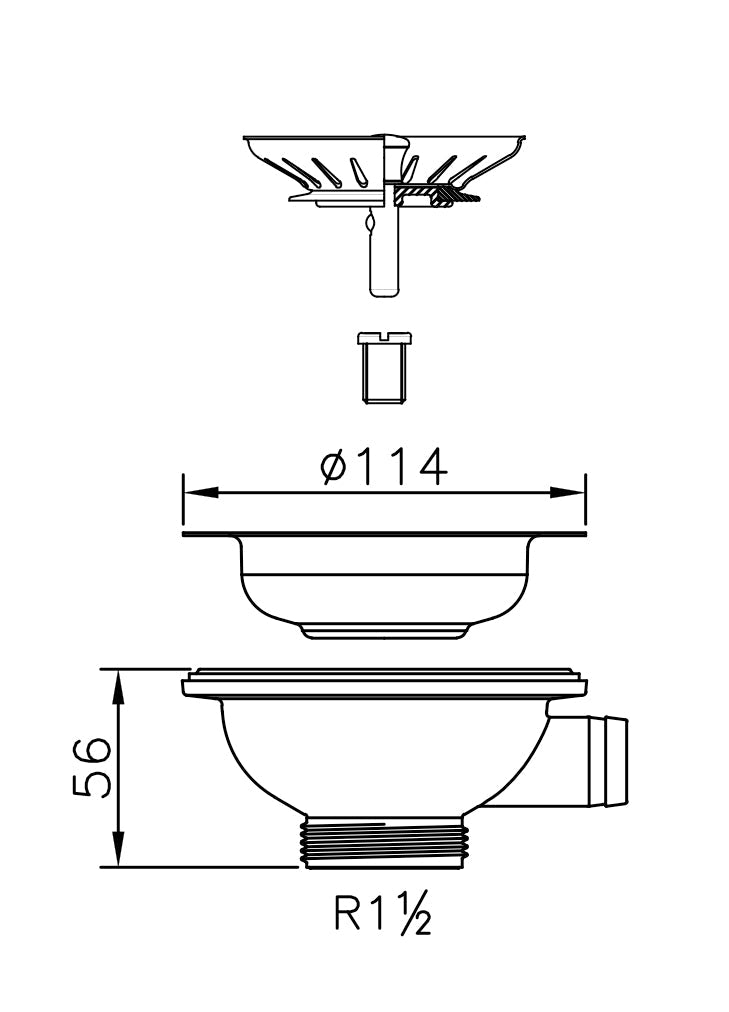Koripohjaventtiili Prevex 13882 140mm ulkokierre 1 1/2 - KarelianStore