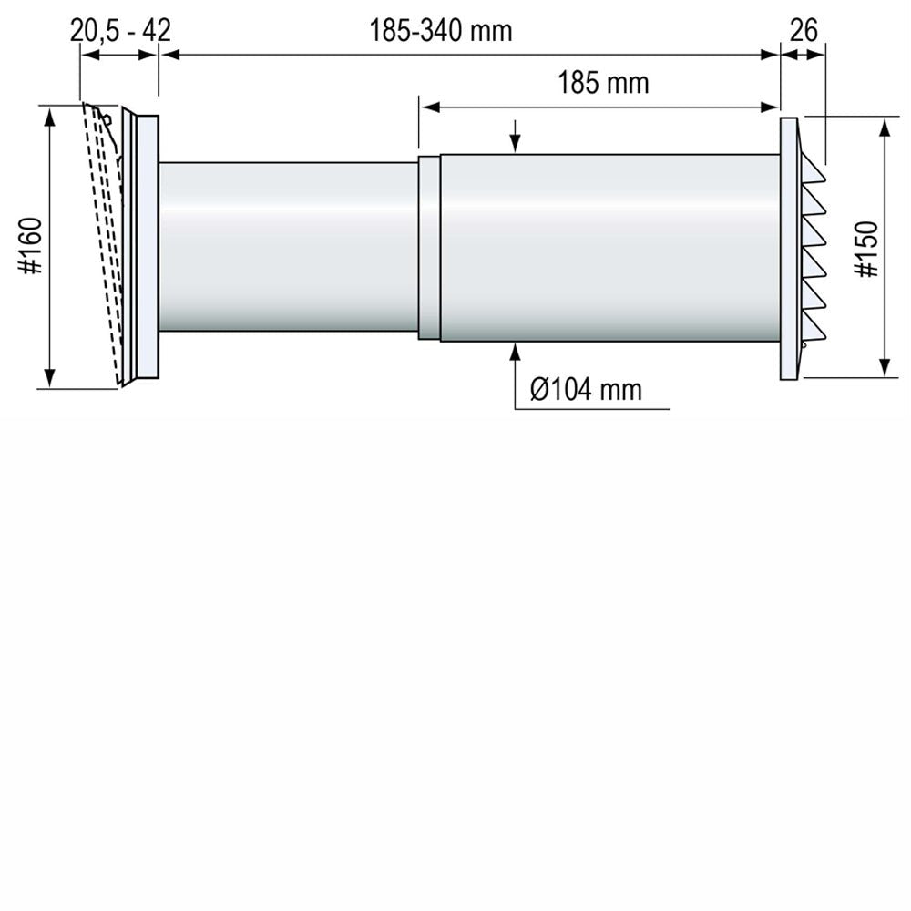 Korvausilmaventtiili Fresh TL100DE Musta - KarelianStore