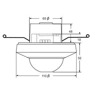 Läsnäolotunnistin ABB Basic Line 360D 1000W VA 230V IP54 UKA Valkoinen - KarelianStore