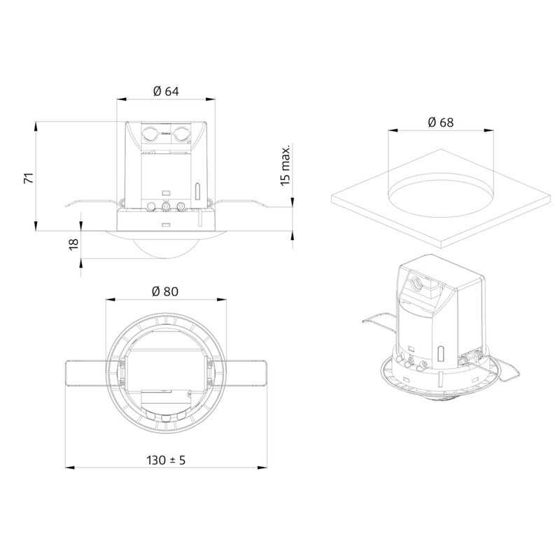 Läsnäolotunnistin Luxomat PD2 - M - 1C - FP Valonmittauksella - KarelianStore