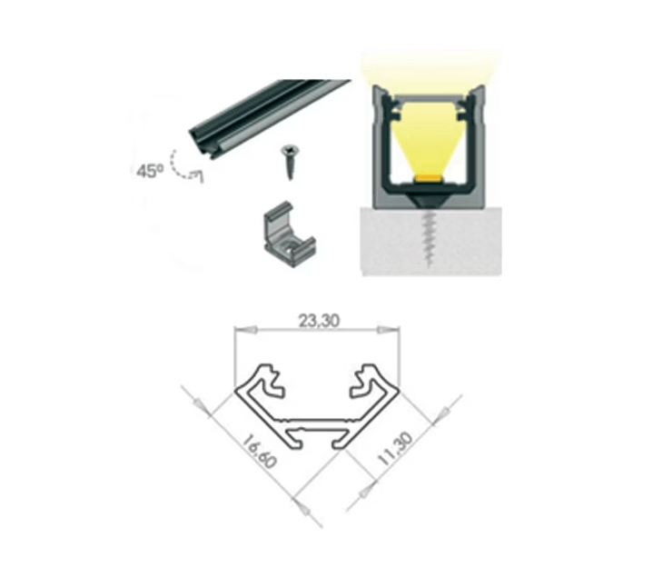 LED - Profiilin Kiinnike Perel NZA - KarelianStore