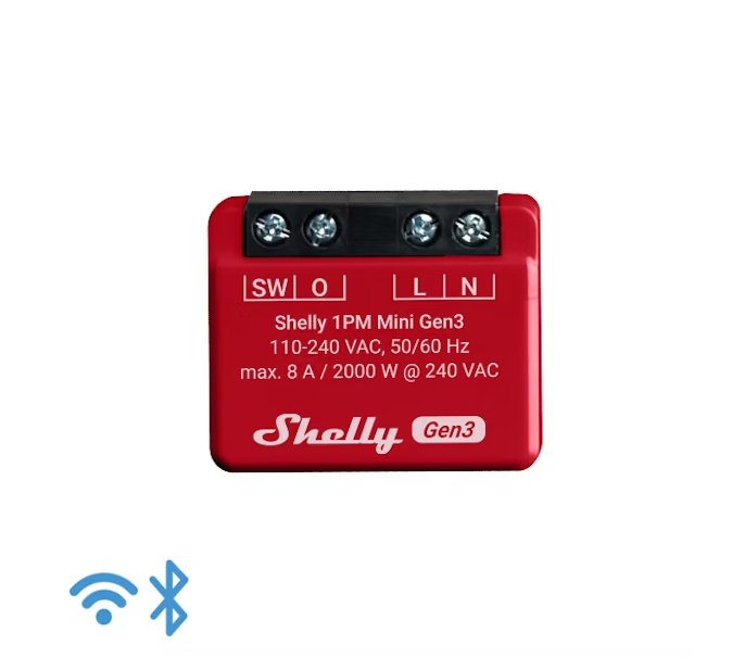 Ohjelmoitava Rele Shelly Plus 1PM Mini GEN3 - KarelianStore