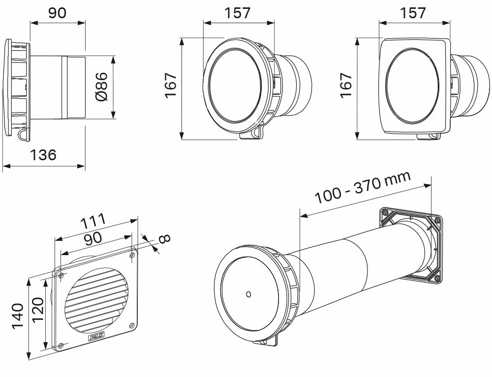 PAX RMP 80 manuaalinen tuloilmapaketti - KarelianStore