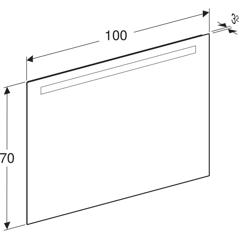Peili Geberit Option Basic Square 1000x700x32 mm Alumiini - KarelianStore