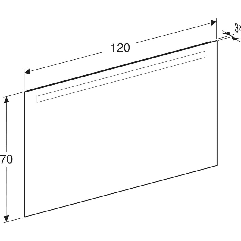 Peili Geberit Option Basic Square 1200x700x32 mm Alumiini - KarelianStore
