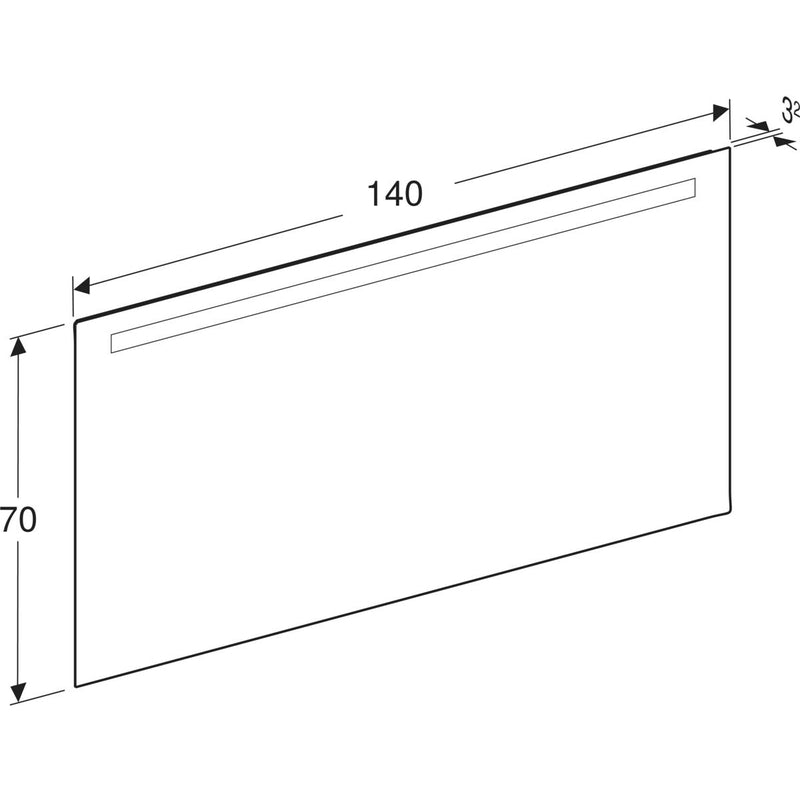 Peili Geberit Option Basic Square 1400x700x32 mm Alumiini - KarelianStore