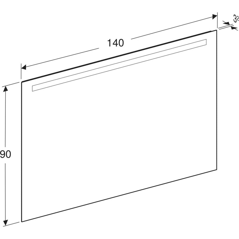 Peili Geberit Option Basic Square 1400x900x32 mm Alumiini - KarelianStore
