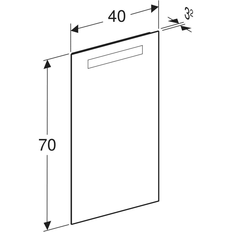 Peili Geberit Option Basic Square 400x700x32 mm Alumiini - KarelianStore