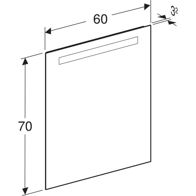 Peili Geberit Option Basic Square 600x700x32 mm Alumiini - KarelianStore