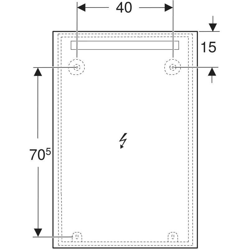 Peili Geberit Option Basic Square 600x900x32 mm Alumiini - KarelianStore
