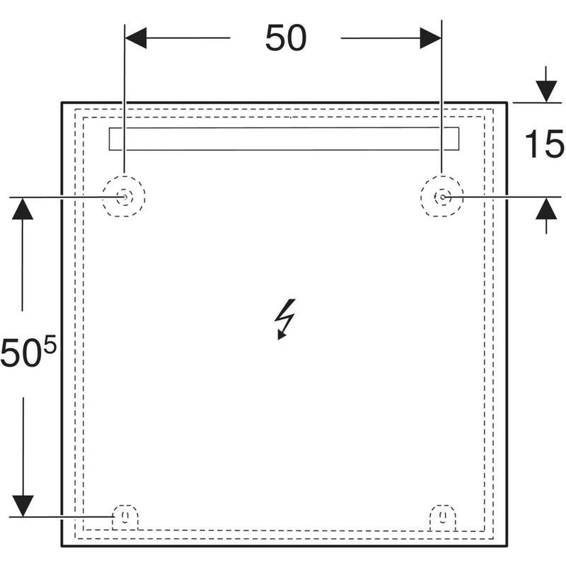 Peili Geberit Option Basic Square 700x700x32 mm Alumiini - KarelianStore