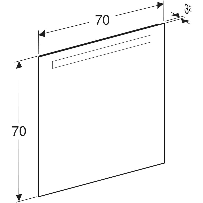 Peili Geberit Option Basic Square 700x700x32 mm Alumiini - KarelianStore
