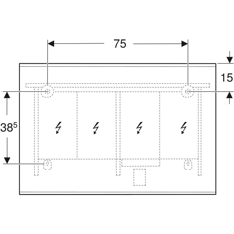 Peili Geberit Option Plus Square 1050x700x32 mm Musta matta - KarelianStore