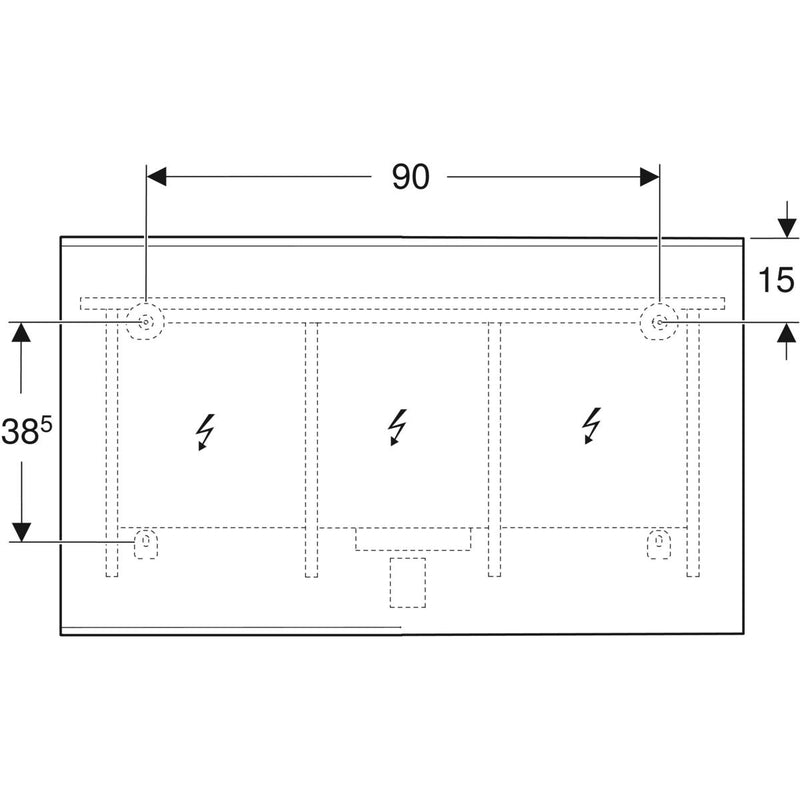 Peili Geberit Option Plus Square 1200x700x32 mm Alumiini - KarelianStore