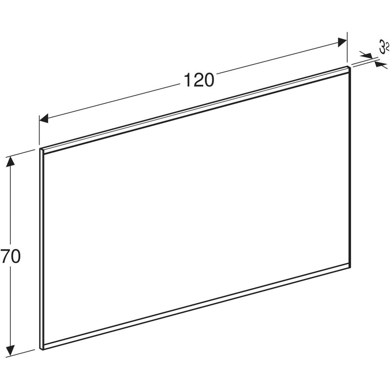 Peili Geberit Option Plus Square 1200x700x32 mm Musta matta - KarelianStore