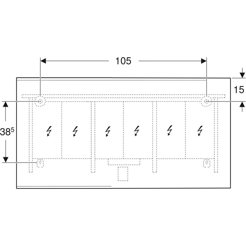 Peili Geberit Option Plus Square 1350x700x32 mm Alumiini - KarelianStore