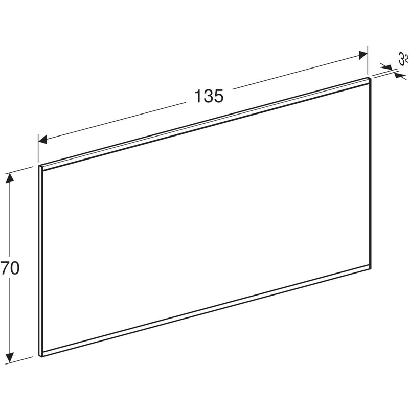 Peili Geberit Option Plus Square 1350x700x32 mm Musta matta - KarelianStore