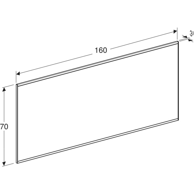 Peili Geberit Option Plus Square 1600x700x32 mm Musta matta - KarelianStore
