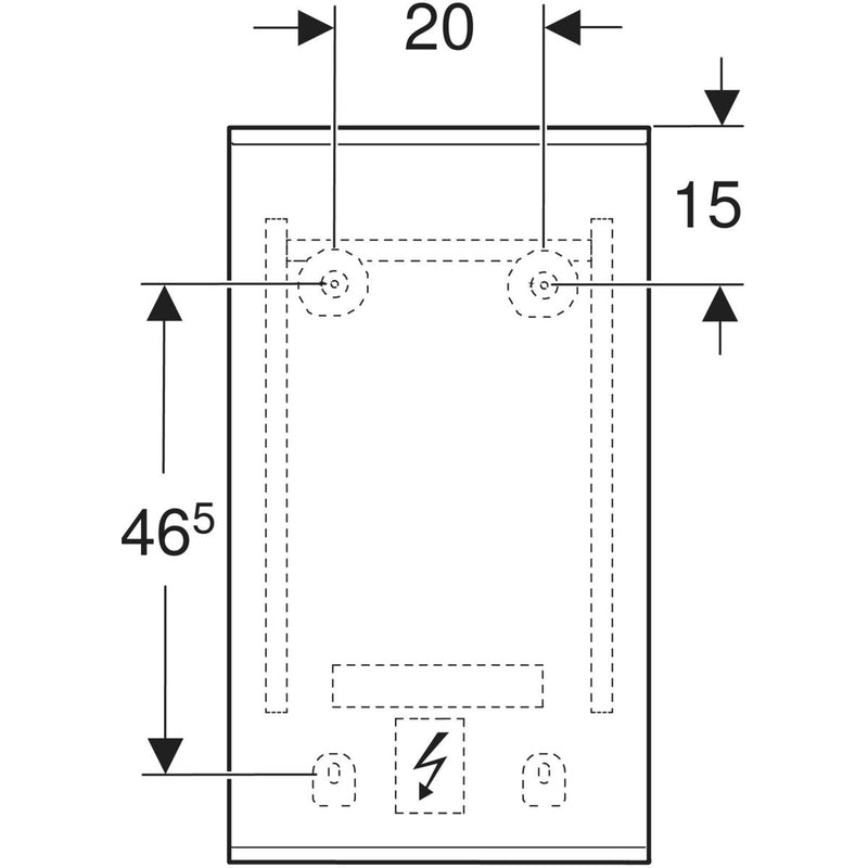 Peili Geberit Option Plus Square 400x700x32 mm Musta matta - KarelianStore
