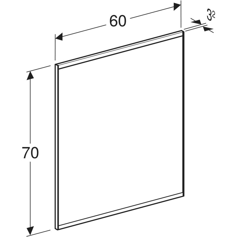Peili Geberit Option Plus Square 600x700x32 mm Musta matta - KarelianStore