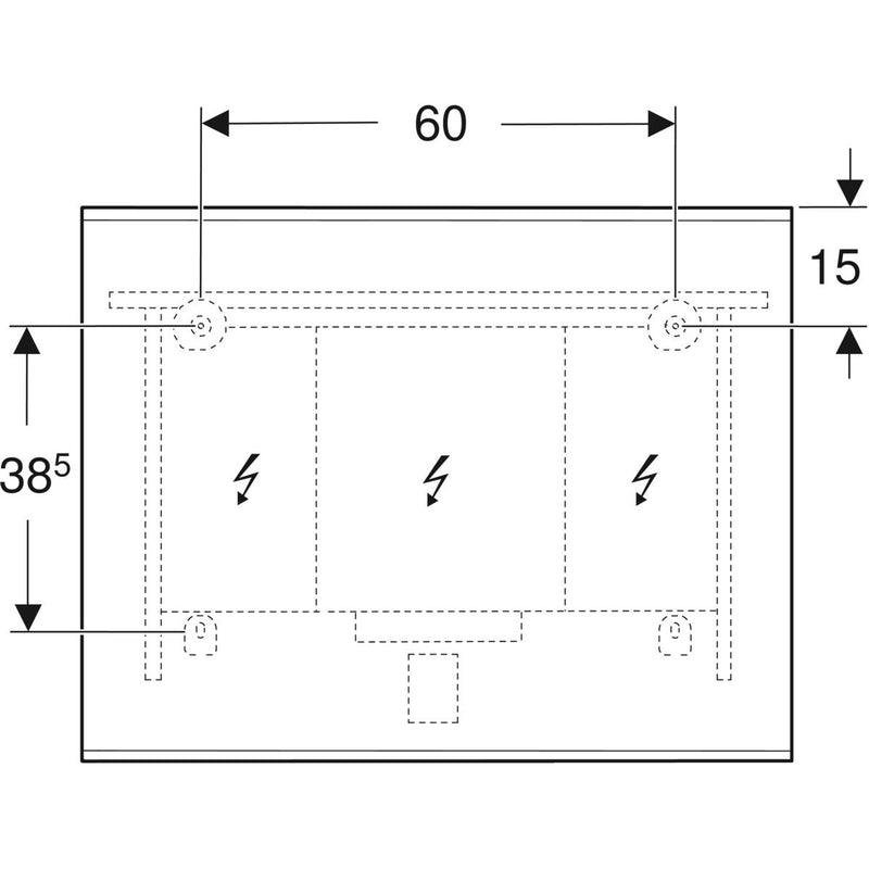Peili Geberit Option Plus Square 900x700x32 mm Musta matta - KarelianStore