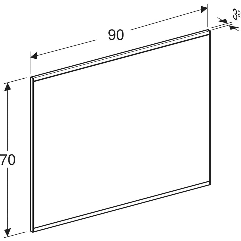 Peili Geberit Option Plus Square 900x700x32 mm Musta matta - KarelianStore