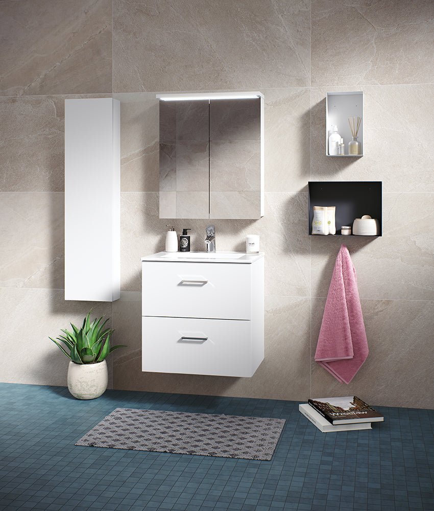 Peilikaappi Polaria Klara 600 Vasen VVS LED - valaisimella Valkoinen - KarelianStore