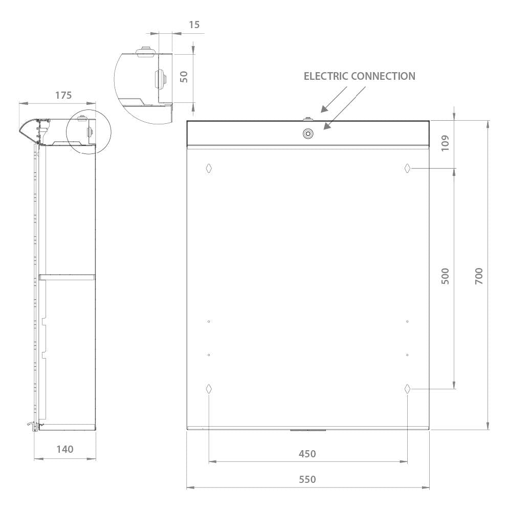 Peilikaappi Polaria Lumena 550 Oikea LED - valaisimella - KarelianStore