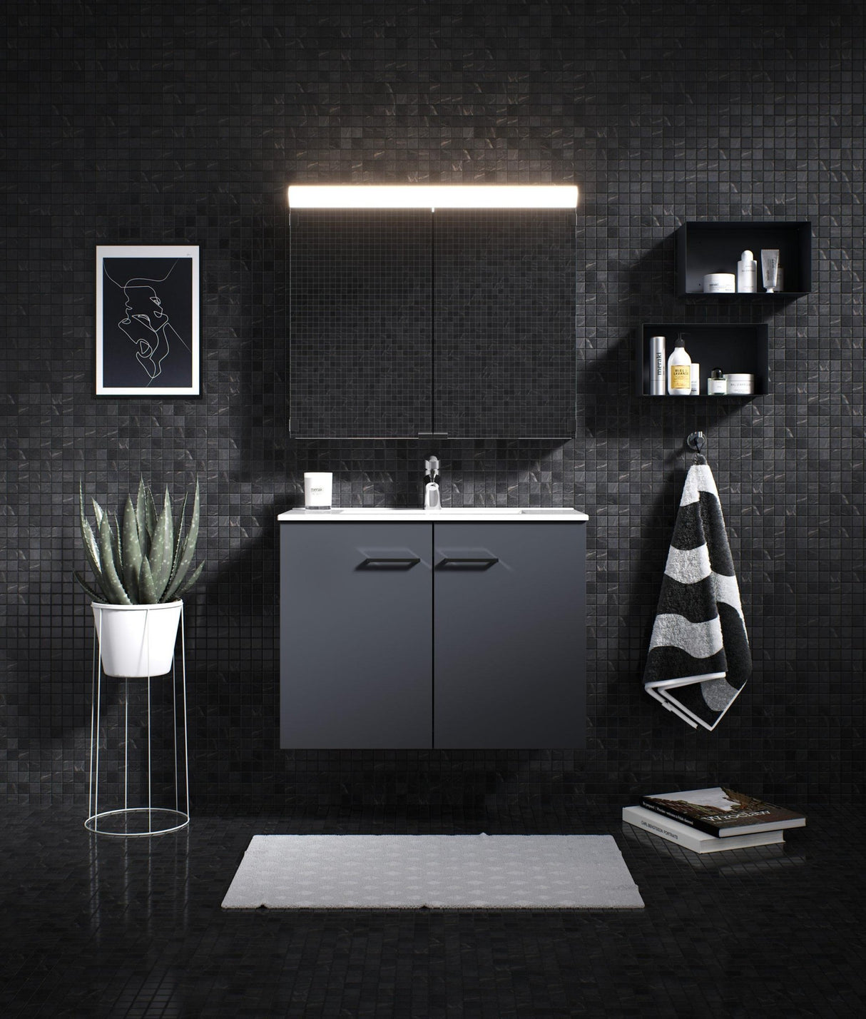 Peilikaappi Polaria Lumena 600 Oikea Harmaa - KarelianStore