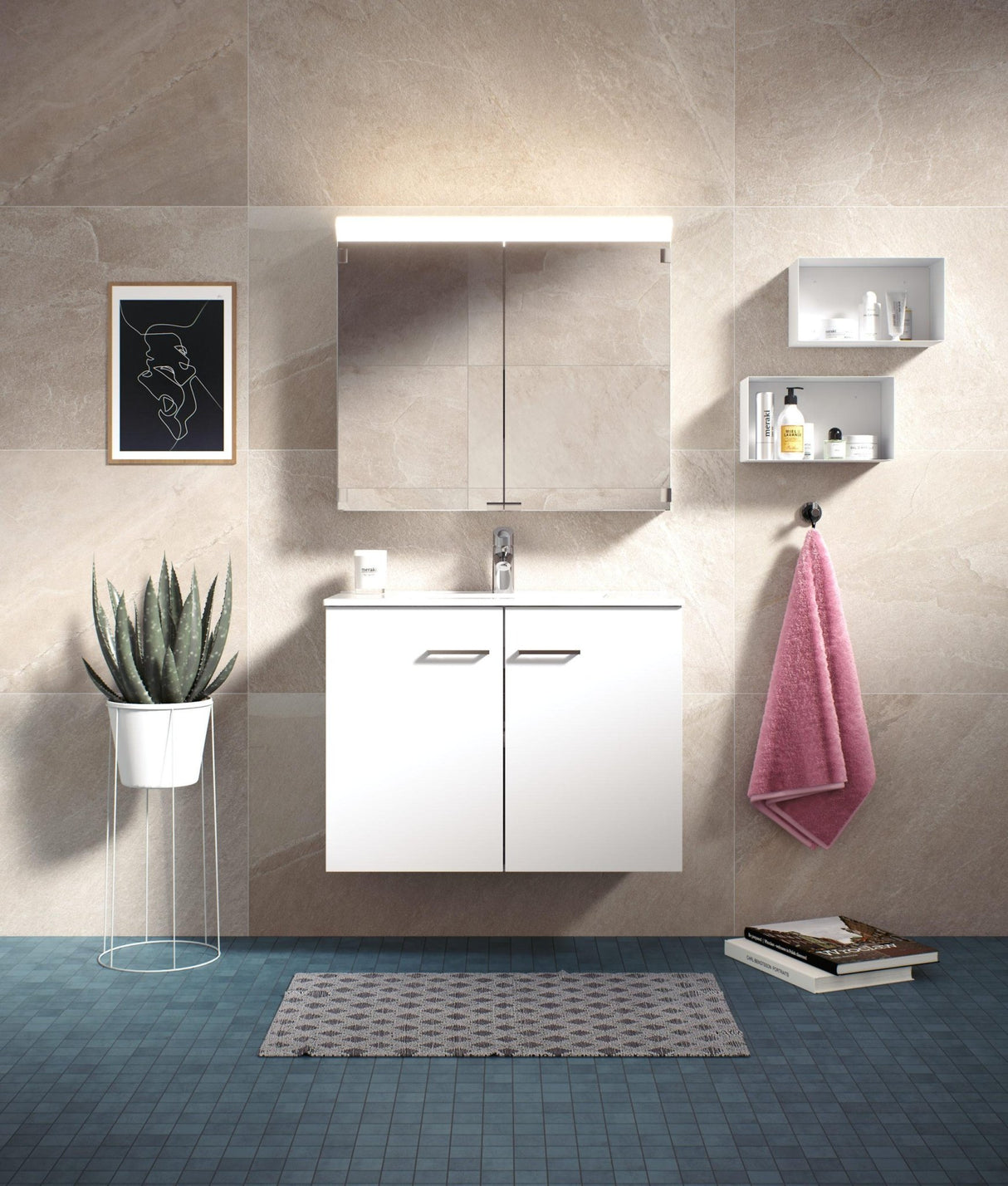 Peilikaappi Polaria Lumena 600 Oikea VVS LED - valaisimella - KarelianStore