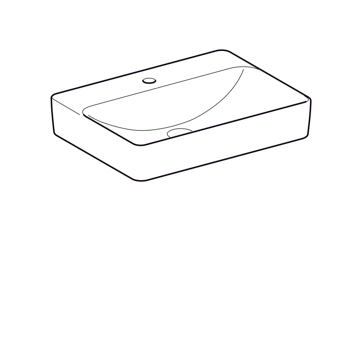 Pesuallas Geberit Variform 600x450x158 mm Hanareiällä ja Ilman ylivuotoa - KarelianStore