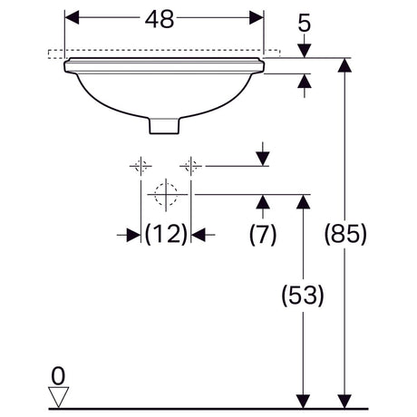 Pesuallas Geberit Variform Keratect 495x420x180 mm Tason Alle Ilman ylivuotoa - KarelianStore