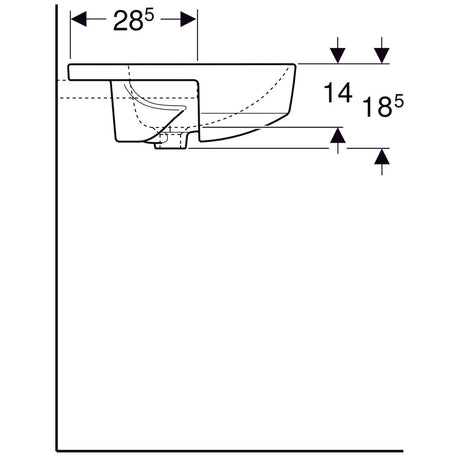 Pesuallas Geberit Variform Keratect 500x500x185 mm Kahdella Hanareiällä - KarelianStore
