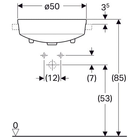 Pesuallas Geberit Variform Keratect 500x500x185 mm Kahdella Hanareiällä - KarelianStore
