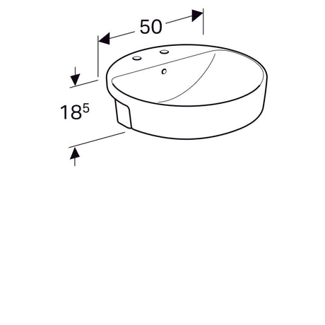 Pesuallas Geberit Variform Keratect 500x500x185 mm Kahdella Hanareiällä - KarelianStore